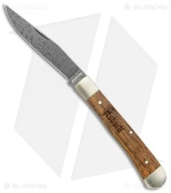 Boker Trapper Asbach Uralt Slip Joint Knife Oak Wood (3.35" Damascus)