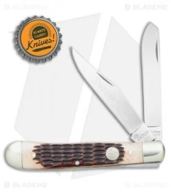 Boker Trapper Pocket Knife 4.25" Brown Jigged Bone 110732 -Boker Shop Boker Trapper Brown Jigged Bone BO110732 BHQ 40075 jr bottlecap