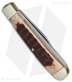 Boker Trapper Pocket Knife 4.25" Brown Jigged Bone 110732 -Boker Shop Boker Trapper Brown Jigged Bone BO110732 BHQ 40075 jr side