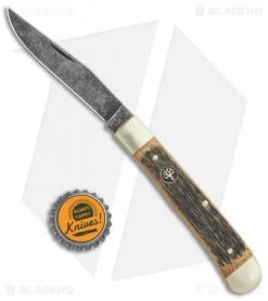 Boker Uno Trapper Pocket Knife Castle Wood (4.125" Acid Wash) 113004 -Boker Shop Boker Trapper Pocket Knife Castle Wood 113004 BHQ 105699 jr bottlecap