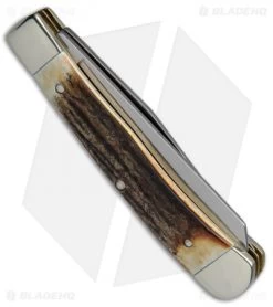 Boker Trapper Stag Pocket Knife Dual Blades 114525 -Boker Shop Boker Trapper Stag Pocket Knife Dual Blades 114525 BHQ 15020 jr side