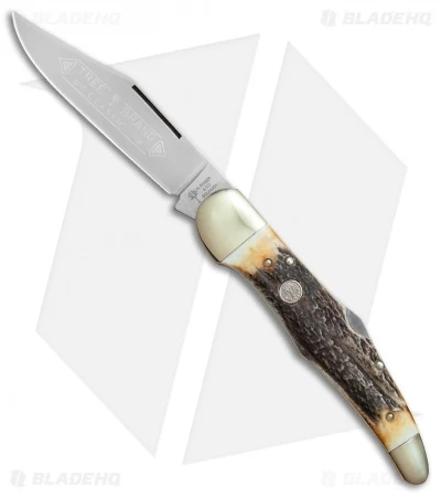 Boker Tree Brand L.E. Hunter Lockback Pocket Knife 5.25" Stag 111011HH 3 Boker Tree Brand L.E. Hunter Lockback Pocket Knife 5.25" Stag 111011HH