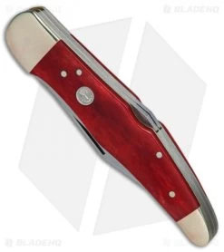 Boker Lockback Gentleman's Knife Smooth Red Bone (2.8" Polish) -Boker Shop Boker Tree Brand LE Trapper Double smooth red bone BHQ 78495 er spine