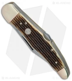 Boker Tree Brand L.E. Trapper Double Lockback Pocket Knife 5.25" Honeycomb Bone -Boker Shop Boker Tree Brand LE Trapper double honeycomb bone BHQ 78490 er spine