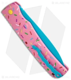 Boker XXL Kalashnikov Exclusive Dessert Warrior Automatic Knife (4.75" Blue) -Boker Shop Boker XXL Kalashnikov Auto Dessert Warrior BHQ Exclusive Pink Blue BHQ 126276 jr side