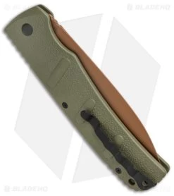 Boker XXL Kalashnikov Exclusive Desert Warrior Automatic Knife (4.75" Copper) -Boker Shop Boker XXL Kalashnikov Auto OD Green Copper BHQ Exclusive BHQ 126265 jr side