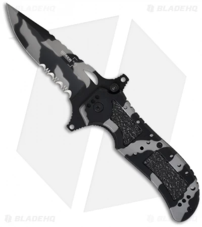 Boker Plus Camo Defender Liner Lock Knife (3.375" Gray Serr) 01BO119 3 Boker Plus Camo Defender Liner Lock Knife (3.375" Gray Serr) 01BO119