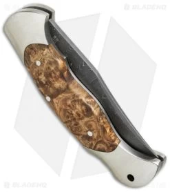 Boker Scout Lock Back Knife Amboina Wood (3.125" Damascus) 112032DAM -Boker Shop boker 112032dam side cm