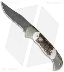 Boker Scout Lock Back Knife Stag Horn (3.125" Damascus) 112116DAM