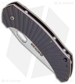 Boker Aurora Frame Lock Knife Titanium (3.25" Stonewash) 112629 -Boker Shop boker 112629 bottom cm