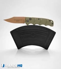 Boker Desert Warrior Kalashnikov Bowie Automatic Knife OD Green (D2 Copper) -Boker Shop boker kalashnikov desert warrior bowie BHQ 17106 box dl 2