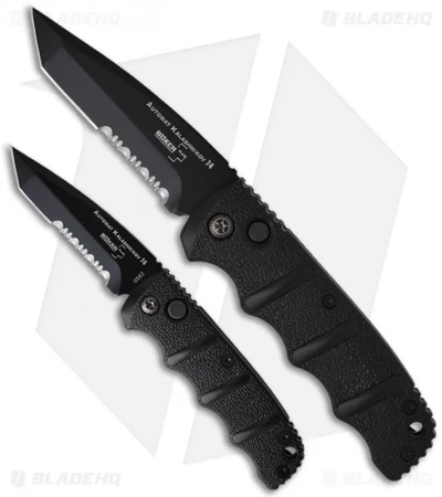 Boker Mini Kalashnikov Tanto Automatic Knife Black (2.5" D2 Black Serr) 5 Boker Mini Kalashnikov Tanto Automatic Knife Black (2.5" D2 Black Serr) - Image 3