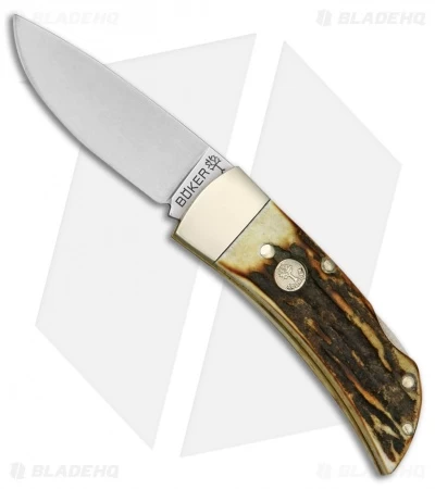 Boker Pocket Lockback Folding Knife Stag Horn (2" Satin) 111006 3 Boker Pocket Lockback Folding Knife Stag Horn (2" Satin) 111006