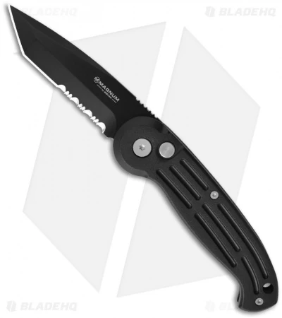 Boker Magnum Tanto Automatic Knife Black (3.25" Black Serr) 01BO018S 3 Boker Magnum Tanto Automatic Knife Black (3.25" Black Serr) 01BO018S