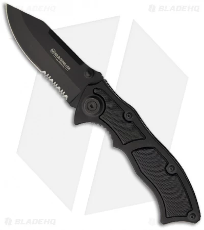 Boker Magnum Stout Liner Lock Knife (3.5" Black Serr) 01MB408 3 Boker Magnum Stout Liner Lock Knife (3.5" Black Serr) 01MB408