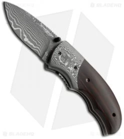 Boker Magnum Damascus Stubby Liner Lock Knife (2.32" Plain) 01MB178DAM