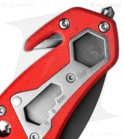 Boker Magnum Firefighter Liner Lock Knife Red G-10 (3.5" Gray) 01SC172 -Boker Shop boker magnum oisc172 detail