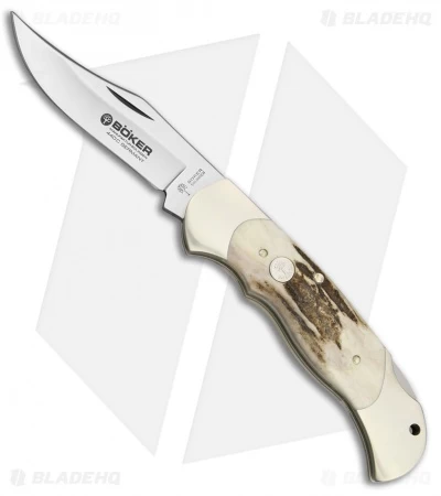 Boker Optima Series Lock Back Pocket Knife Stag (3.625" Satin) 113004ST 3 Boker Optima Series Lock Back Pocket Knife Stag (3.625" Satin) 113004ST